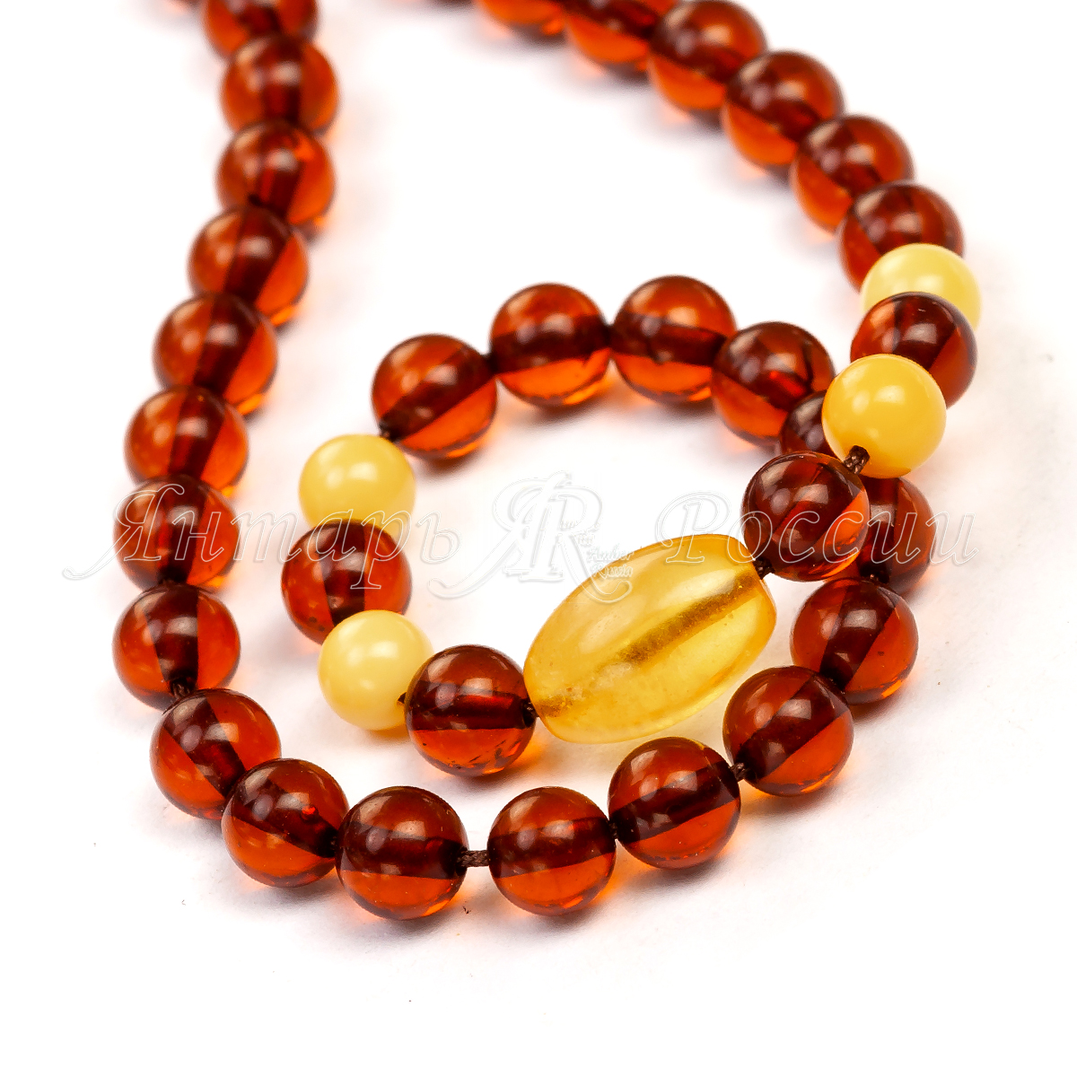Бусы под кулон Янтарь